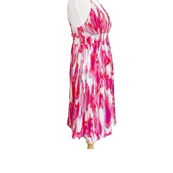 Athleta Georgia Racerback Deep V-Neck Watercolor Women’s Sundress SZ Small Rayon - Picture 2 of 13